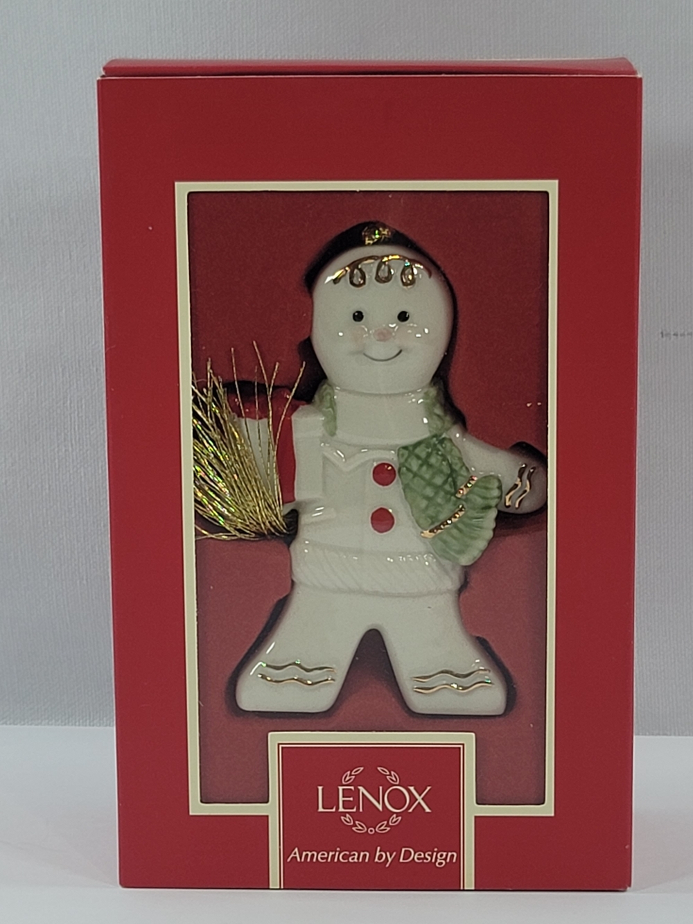 Lenox Gingerbreadman With Gift Christmas Ornament